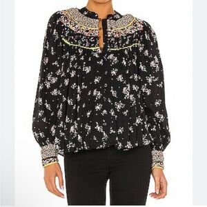 FREE PEOPLE Paloma Printed Blouse Size S